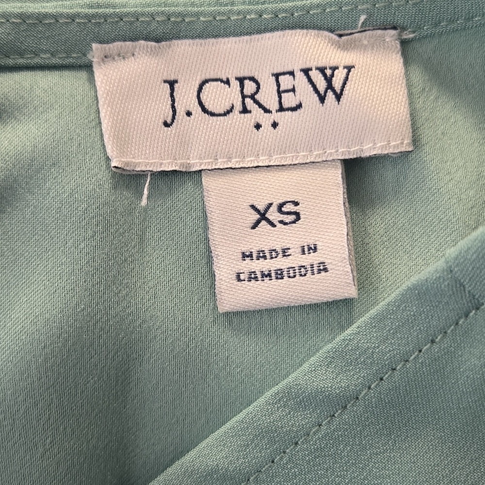 J.Crew Women's Top XS Sleeveless Mint Green Style # BY429 Blouse Matte Satin - Picture 5 of 7